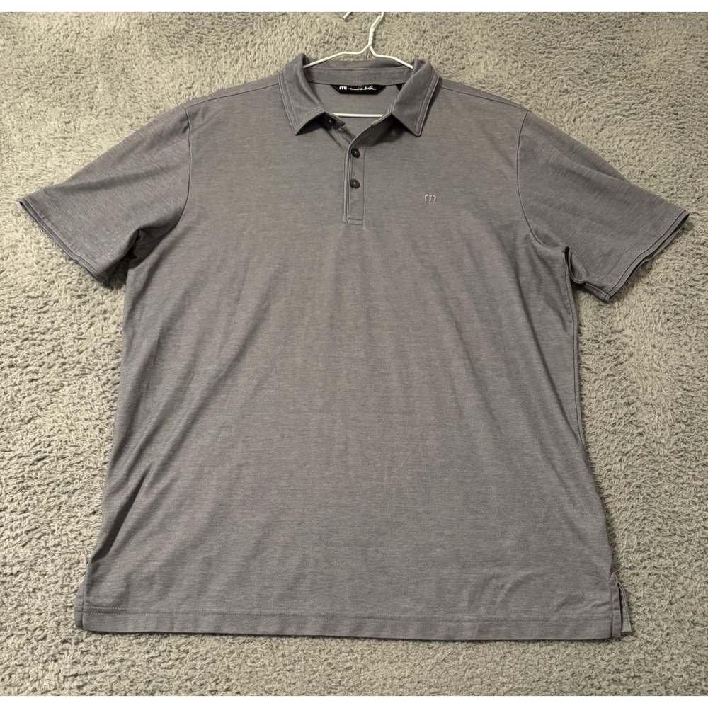 Travis Matthews Short Sleeve Polo Men's Size Large Gray Golf Outdoors Casual‎
